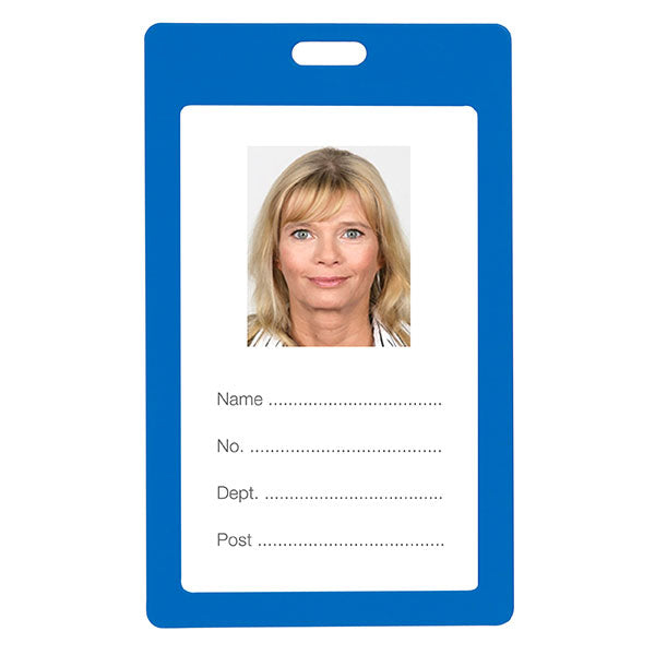 rexel® id coloured plastic card holder portrait blue pack of 6
