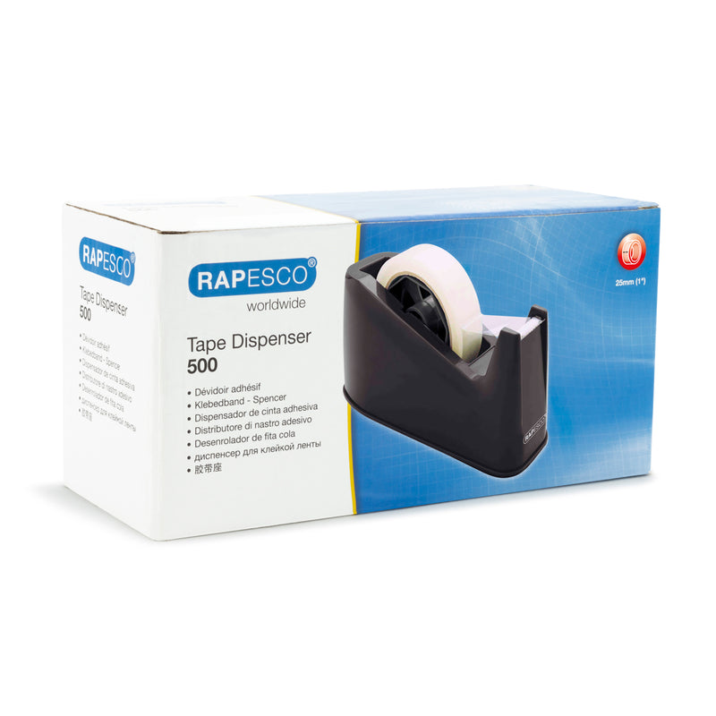 Rapesco Germ-Savvy Antibacterial 500 Heavy Duty Tape Dispenser Black