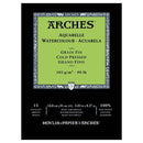 Arches Watercolour Natural White Pad 185gsm Cold Pressed 15 Sheets