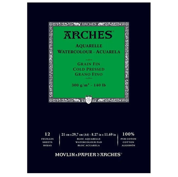Arches Watercolour Natural White Pad 300gsm Cold Pressed 12 Sheet#size_21X29.7CM