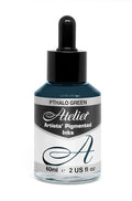 Atelier Pigmented Acrylic Ink 60ml#Colour_PHTHALO GREEN