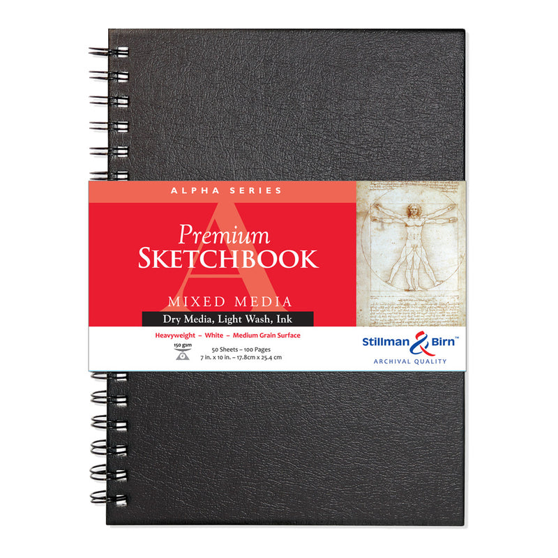 Stillman & Birn Alpha Spiral Sketchbooks 150gsm White Vellum 50 Sheets