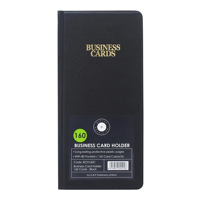 OSC Business Card Holder Black 160 Cards