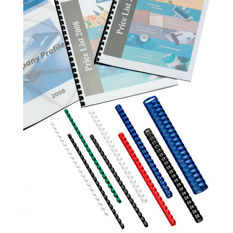 gbc plastic 21 loop 12mm white pack