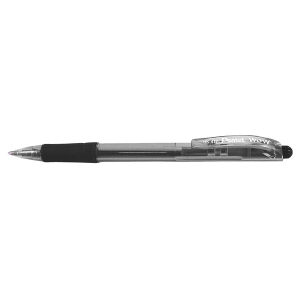 pentel wow ball point pen retractable 0.7mm#Colour_BLACK