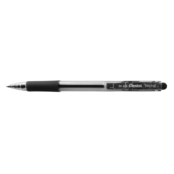 pentel wow ball point pen retractable bk420 1.0mm#Colour_BLACK