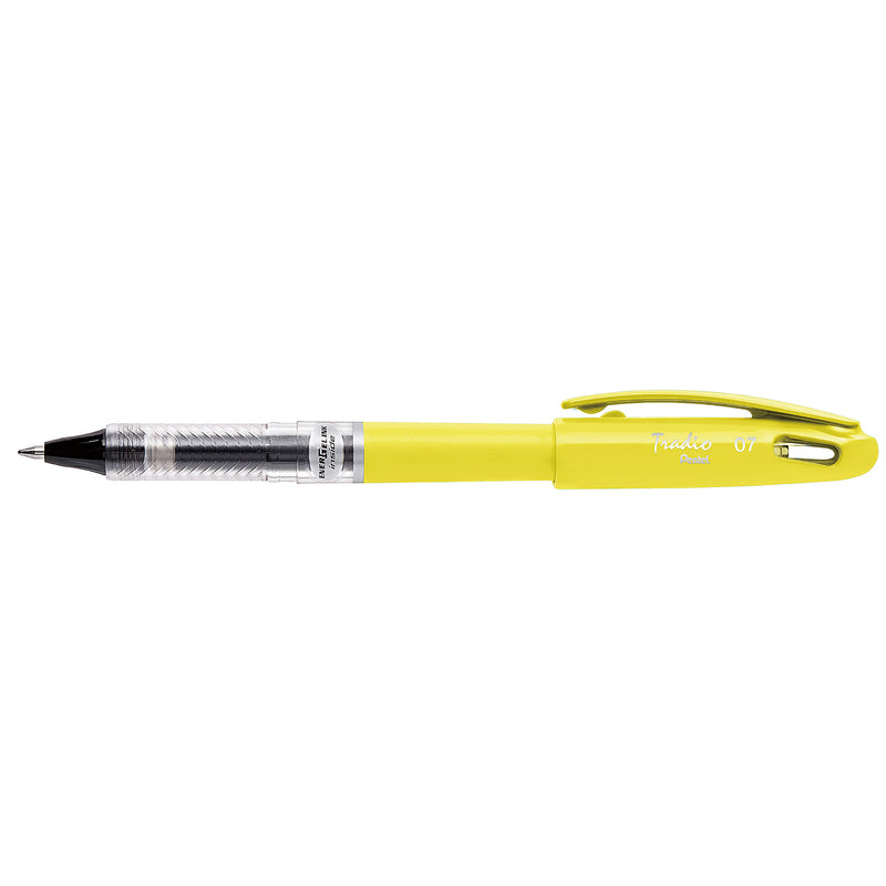 pentel energel ballpoint pen stick 0.7mm tradio barrel black ink box of 12