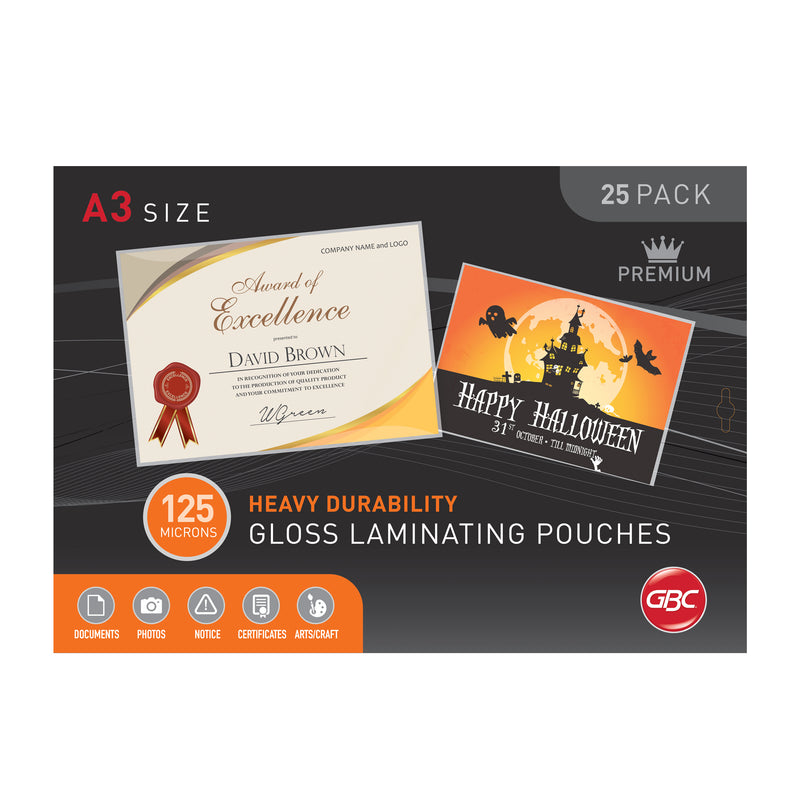 gbc signature 125 micron pouches pack of 25