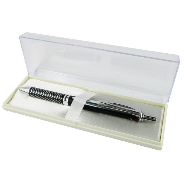 pentel energel ballpoint pen retractable 0.7mm aluminium barrel black ink#Colour_BLACK