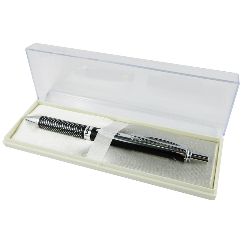 pentel energel ballpoint pen retractable 0.7mm aluminium barrel black ink