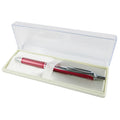 pentel energel ballpoint pen retractable 0.7mm aluminium barrel black ink#Colour_RED