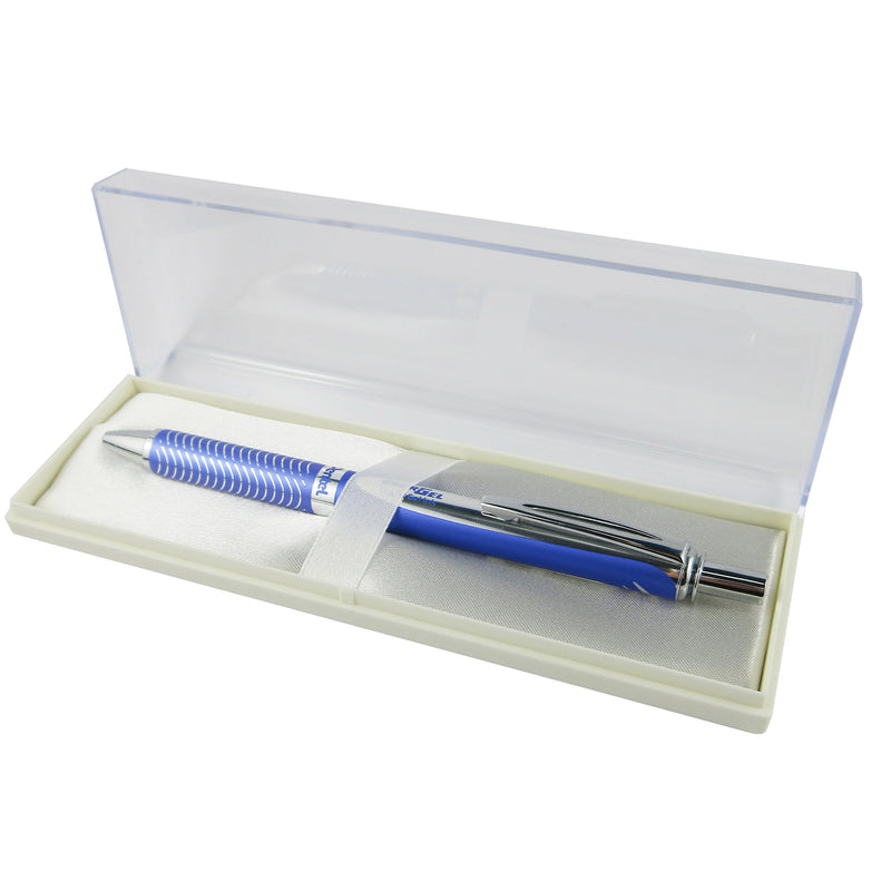 pentel energel ballpoint pen retractable 0.7mm aluminium barrel black ink