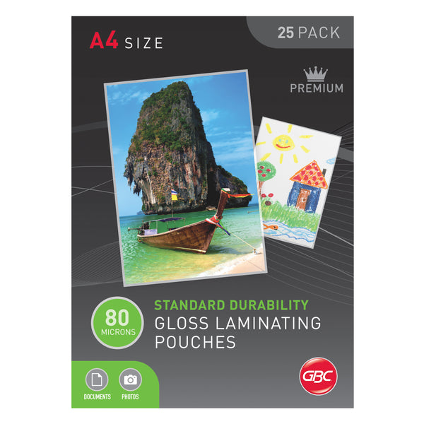 gbc signature a4 80 micron laminating pouches pack of 25