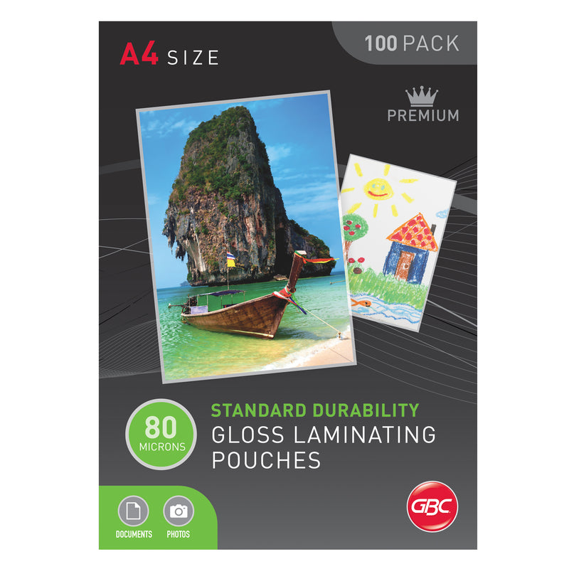 gbc signature a4 80 micron laminating pouches pack of 100