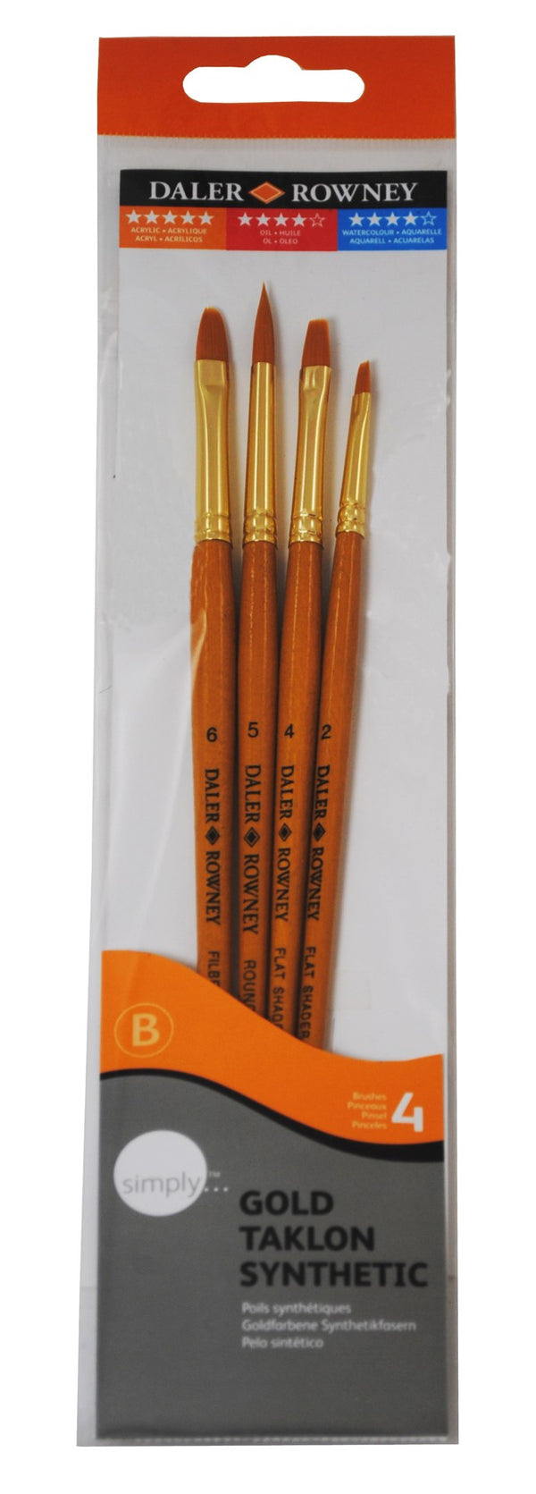 Daler Rowney Simply Gold Taklon Short 4 Piece #4