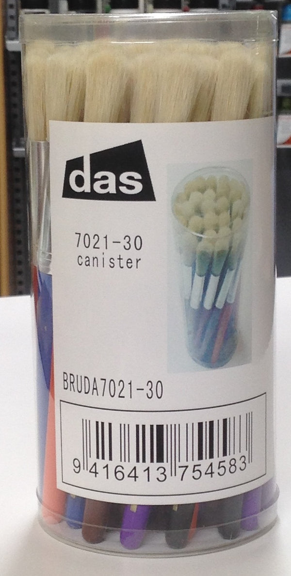 Das Art Brush Set Canister Bleach Bristle Round Plastic Handle