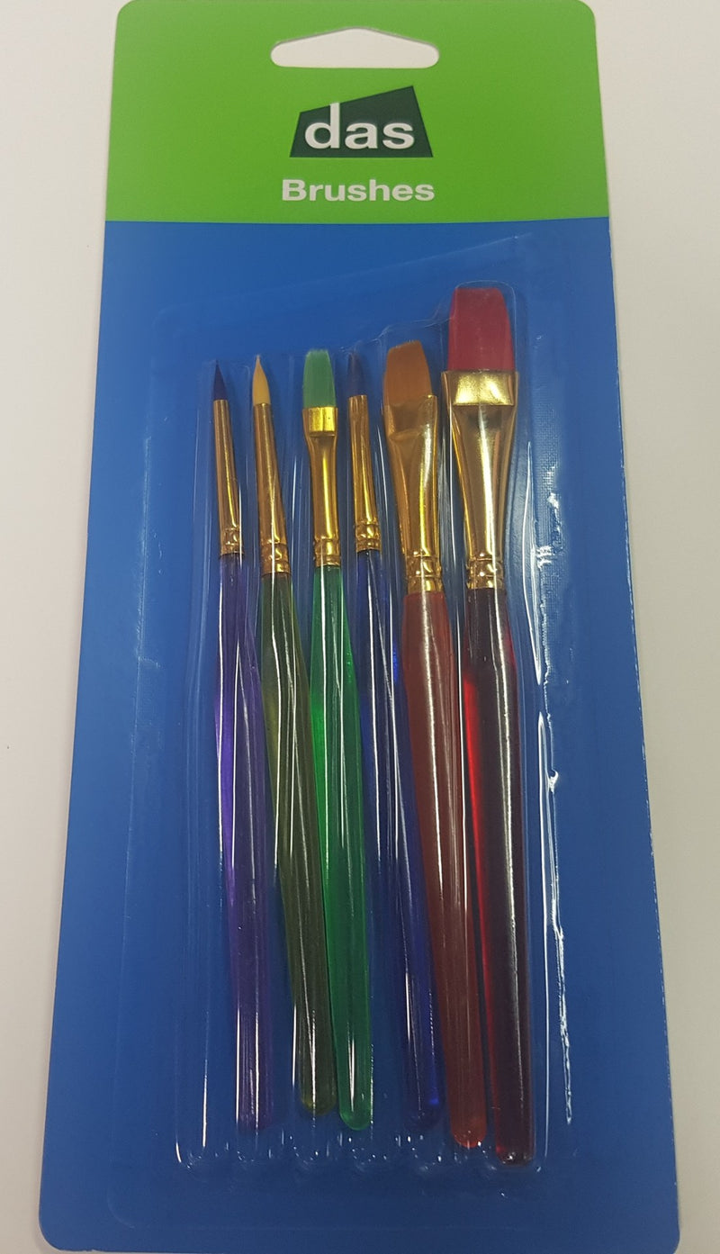 das coloured bristle paint brush for kids   set of 6
