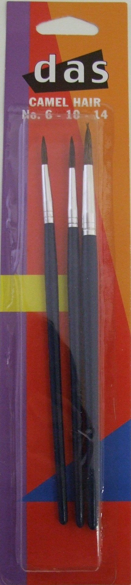 Das Art Brush Set Camel Hair Round Sizes 6;10;14