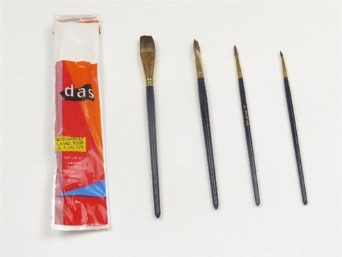 Das Art Brushes Rs/Ch Red Sable/Camel Hair Flat Pack Of 4