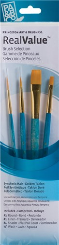 Princeton Real Value Art Brush Set-Golden Taklon Set Of 4