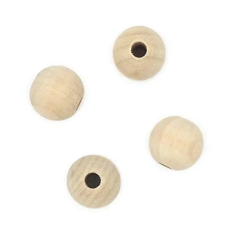Arbee Wood Beads Macrame Round Large - Pack Of 4