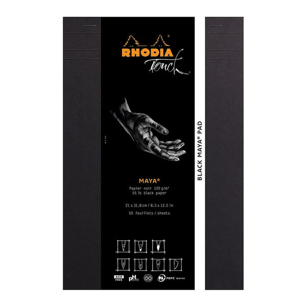Rhodia Touch Maya Black Pad A4+#Paper Type_BLANK