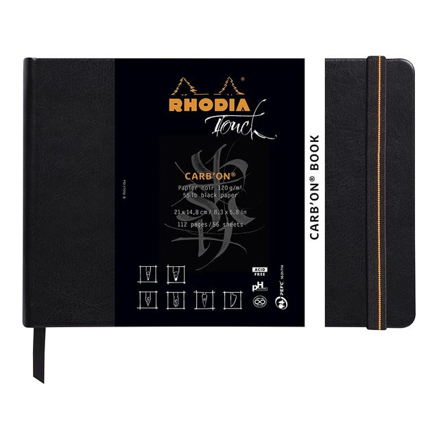 Rhodia Touch Carb'On Black Book A5 Landscape Blank