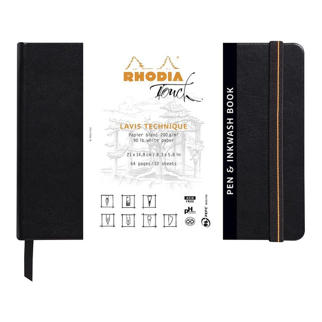 Rhodia Touch Pen And Inkwash Book Landscape Blank