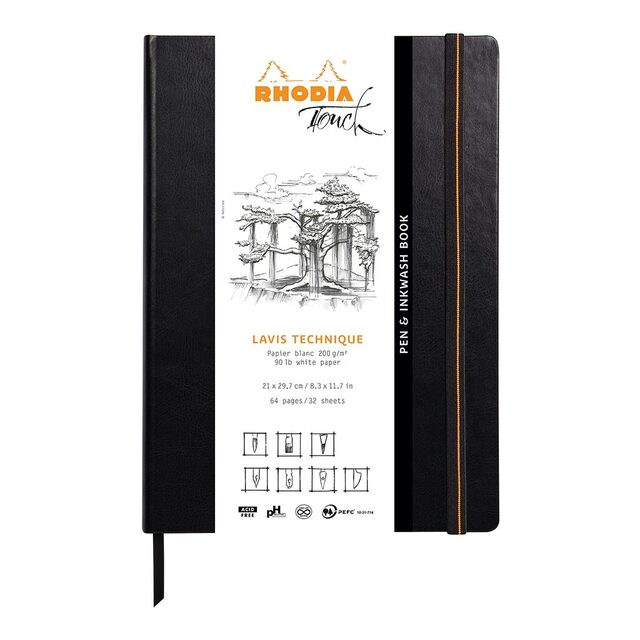 Rhodia Touch Pen And Inkwash Book Portrait Blank