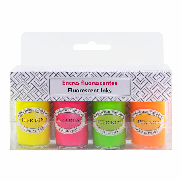 Jacques Herbin Fluorescent Ink 15ml - Pack Of 4