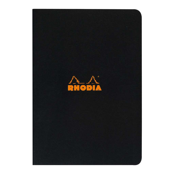 Rhodia Classic Notebook Stapled A4 Lined#Colour_BLACK 