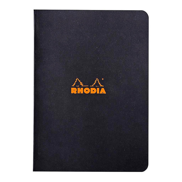 Rhodia Classic Notebook Stapled A5 Lined#Colour_BLACK 