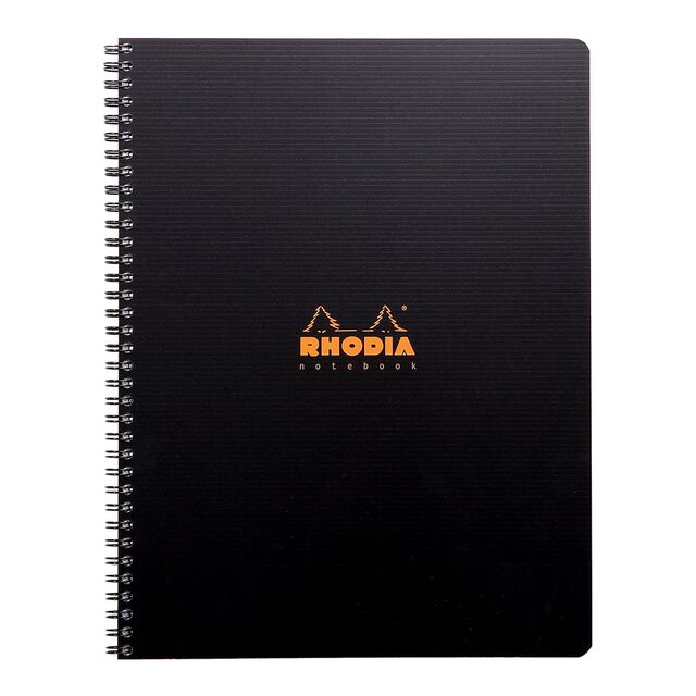 Rhodiactive Notebook Spiral Lined Black