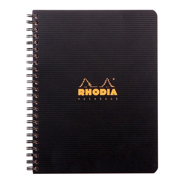 Rhodiactive Notebook Spiral Lined Black