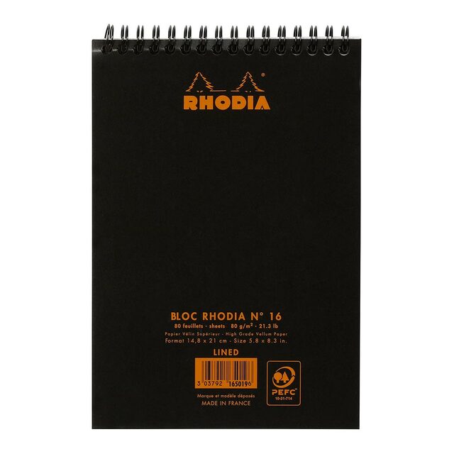 Rhodia Classic Notepad Spiral A5 Lined