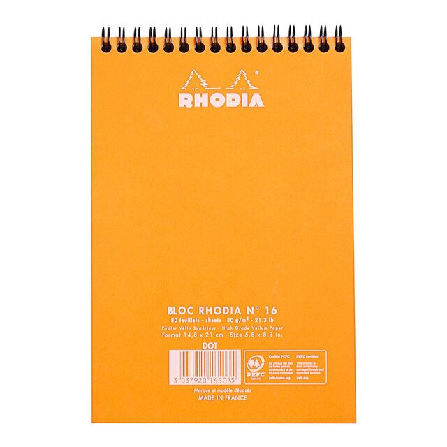 Rhodia Classic Notepad Spiral A5 Dotted