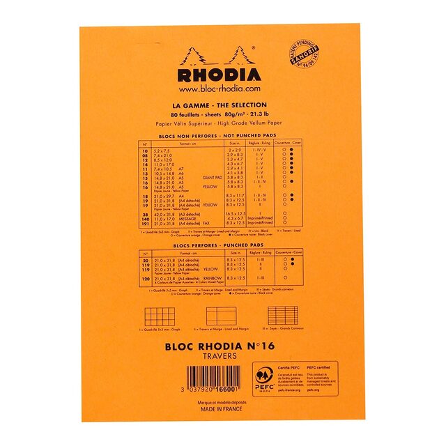 Rhodia Bloc Pad No. 16 A5 Lined