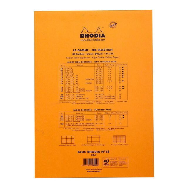 Rhodia Bloc Pad No. 18 A4 Blank