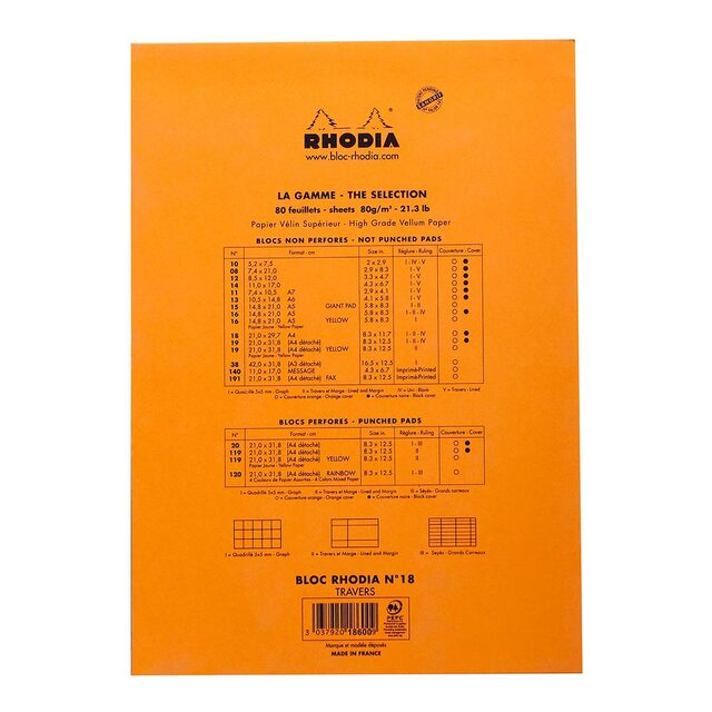 Rhodia Bloc Pad No. 18 A4 Lined
