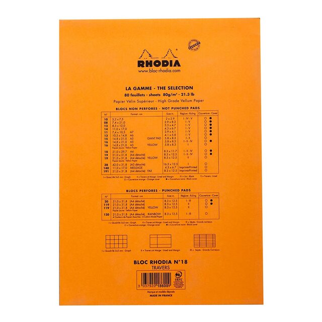 Rhodia Bloc Pad No. 18 A4 Lined