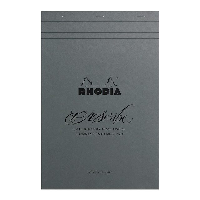 Rhodia Pascribe Calligraphy Maya Grey Pad A4+ Lined