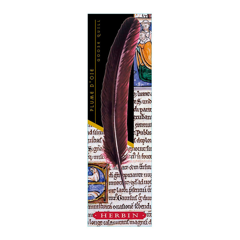 Herbin Goose Quill 21cm Burgundy Blister Pack