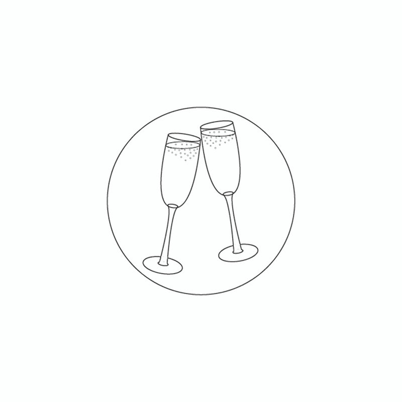 Jacques Herbin Round Champagne Glasses Wax Seal