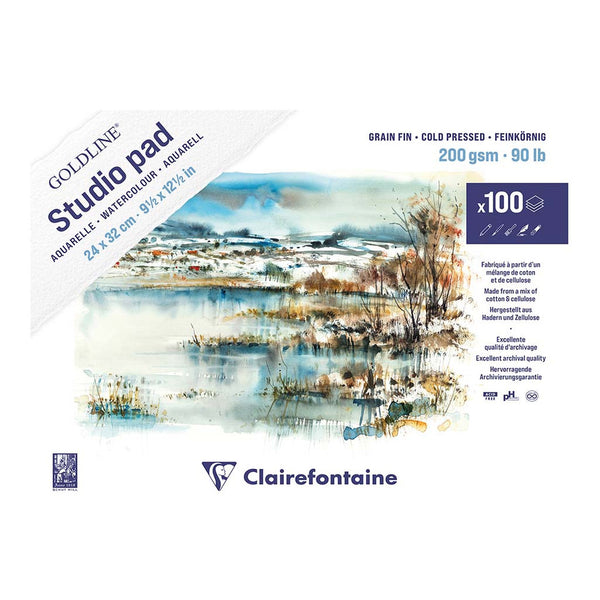 Clairefontaine Goldline Studio Watercolour Pad 24x32cm 100sheets