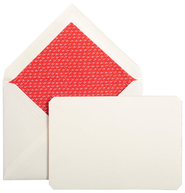 Jacques Herbin Prestige Card And Envelope Red Lining Set Of 15