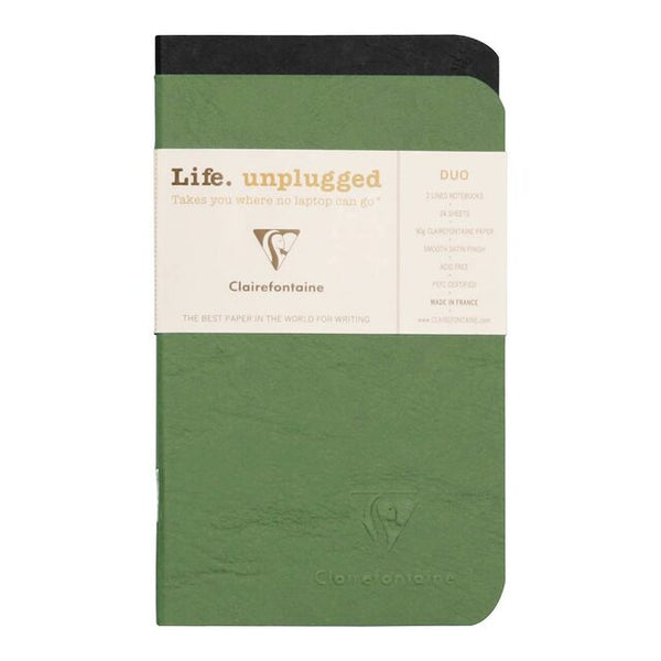 Clairefontaine Age Bag Notebook Pocket Lined Assorted - Pack of 2