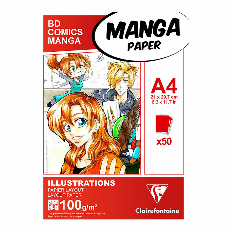 Clairefontaine Manga Pad A4 100gsm 50 Sheets