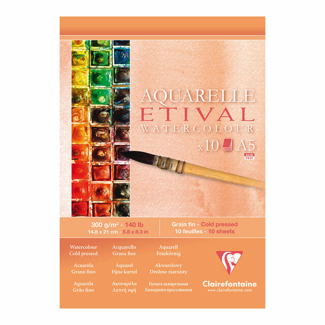 Clairefontaine Etival Cold Press Pad 300gsm 10 Sheets