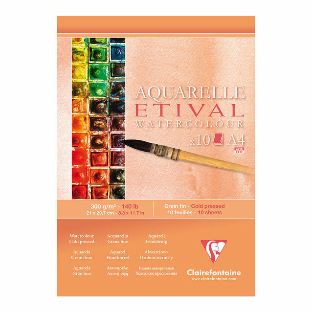 Clairefontaine Etival Cold Press Pad 300gsm 10 Sheets