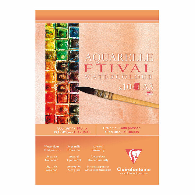 Clairefontaine Etival Cold Press Pad 300gsm 10 Sheets